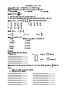 Đề ôn tập kiểm tra môn Toán Lớp 4 - Năm học 2006-2007