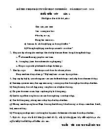 Đề thi chọn đội tuyển học sinh giỏi Tiếng việt Lớp 3 - Năm học 2009-2010 - Trường Tiểu học Đức Thọ