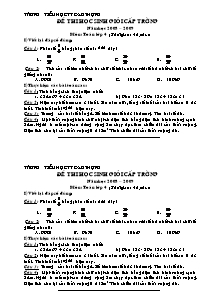 Đề thi chọn học sinh giỏi cấp trường Toán Lớp 4 - Năm học 2008-2009 - Trường Tiểu học Cao Thượng