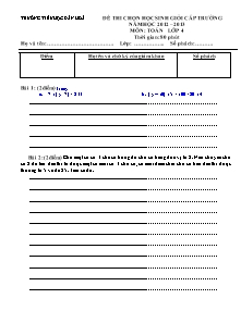 Đề thi chọn học sinh giỏi cấp trường Toán Lớp 4 - Năm học 2012-2013 - Trường Tiểu học Dân Hòa