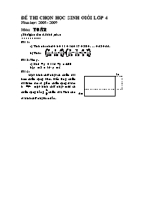 Đề thi chọn học sinh giỏi môn Toán Lớp 4 - Năm học 2008-2009