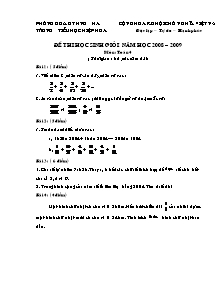 Đề thi chọn học sinh giỏi Toán Lớp 4 - Năm học 2008-2009 - Trường Tiểu học Hiệp Hòa