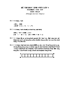 Đề thi chọn học sinh giỏi Toán Lớp 4 - Năm học 2008-2009