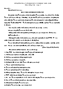 Đề thi cuối học kì II Tiếng việt Lớp 3 - Năm học 2009-2010