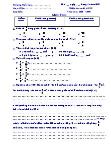 Đề thi cuối học kì II Toán Lớp 4 - Năm học 2008-2009