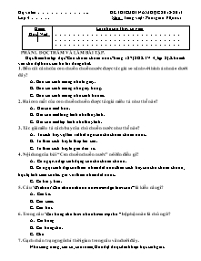 Đề thi cuối năm môn Toán, Tiếng việt Lớp 4 - Năm học 2012-2013