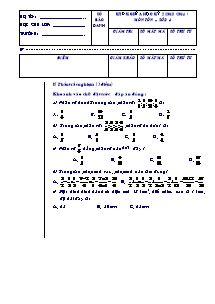 Đề thi định kì giữa học kì II Toán Lớp 4 - Năm học 2013-2014