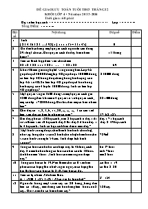 Đề thi giao lưu Toán tuổi thơ tháng 12 Lớp 4 - Năm học 2013-2014