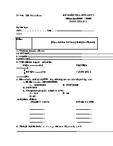 Đề thi giữa học kì I Tiếng việt Lớp 4 - Năm học 2007-2008 - Trường Tiểu học Nhân Đạo