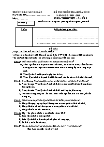 Đề thi giữa học kì II Tiếng việt Lớp 3 (Đề dự bị) - Năm học 2009-2010 - Trường Tiểu học Long Hà C