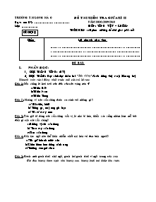 Đề thi giữa học kì II Tiếng việt Lớp 4 (Đề dự bị) - Năm học 2009-2010 - Trường Tiểu học Long Hà C