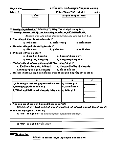 Đề thi giữa học kì II Tiếng việt, Toán Khối 4 - Năm học 2009-2010