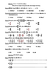 Đề thi giữa học kì II Toán Lớp 4 - Năm học 2011-2012