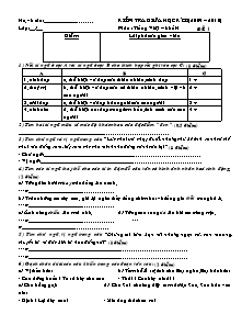 Đề thi giữa học kỳ II Tiếng việt Lớp 4 - Năm học 2009-2010