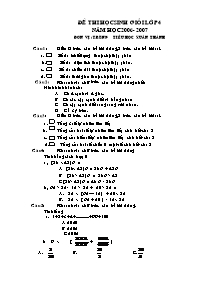 Đề thi học sinh giỏi Các môn Lớp 4 - Năm học 2006-2007 - Trường Tiểu học Xuân Thành