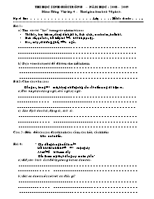 Đề thi học sinh giỏi cấp trường Tiếng việt Lớp 4 - Năm học 2008-2009