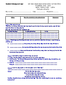 Đề thi học sinh giỏi cấp trường Tiếng việt Lớp 4 - Năm học 2012-2013 - Trường Tiểu học Dân Hòa
