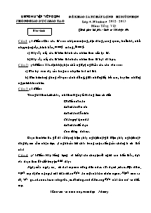 Đề thi học sinh giỏi huyện Tiếng việt Lớp 4 - Năm học 2012-2013 - Phòng GD&ĐT Yên Định