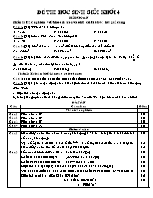 Đề thi học sinh giỏi môn Toán Khối 4 (Có đáp án)