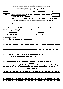 Đề thi học sinh giỏi Tiếng việt cấp Tiểu học - Năm học 2013-2014 - Trường Tiểu học Phong Khê