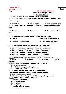 Đề thi học sinh giỏi Tiếng việt Lớp 4 (Kèm đáp án)