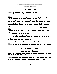 Đề thi học sinh giỏi Tiếng việt Lớp 4 - Năm học 2009-2010 - Trường Tiểu học Đồng Hưu