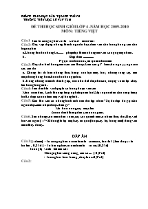Đề thi học sinh giỏi Tiếng việt Lớp 4 - Năm học 2009-2010 - Trường Tiểu học Lê Văn Tám