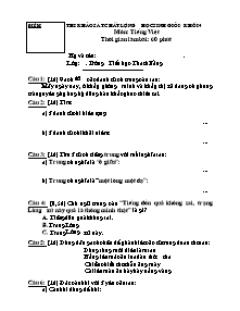 Đề thi học sinh giỏi Tiếng việt Lớp 4 - Năm học 2009-2010 - Trường Tiểu học Thạch Bằng