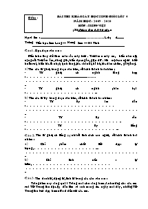 Đề thi học sinh giỏi Tiếng việt Lớp 4 - Năm học 2009-2010 - Trường Tiểu học Sơn Long
