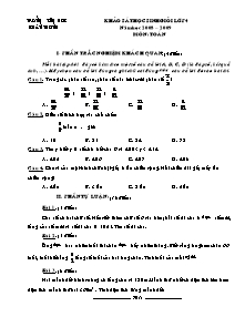 Đề thi học sinh giỏi Toán Lớp 4 - Năm học 2008-2009 - Trường Tiểu học Xuân Thượng