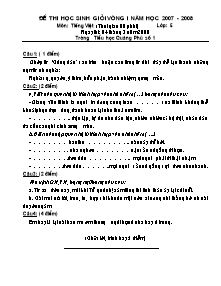 Đề thi học sinh giỏi Toán, Tiếng việt Lớp 4 - Năm học 2007-2008 - Trường Tiểu học Quảng Phú số 1