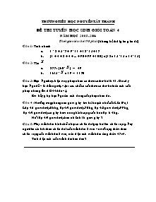 Đề thi học sinh giỏi Toán, Tiếng việt Lớp 4,5 - Năm học 2005-2006 - Trường Tiểu học Nguyễn Tất Thành