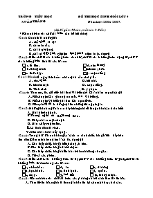 Đề thi học sinh giỏi Tổng hợp Lớp 4 - Năm học 2006-2007 - Trường Tiểu học Xuân Thắng
