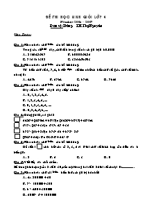 Đề thi học sinh giỏi Tổng hợp Lớp 4 - Năm học 2006-2007 - Trường Tiểu học Thọ Nguyên