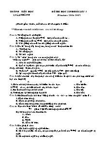 Đề thi học sinh giỏi Tổng hợp Lớp 5 - Năm học 2006-2007 - Trường Tiểu học Xuân Thắng