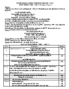 Đề thi khảo sát học sinh giỏi môn Tiếng việt Lớp 4 - Năm học 2009-2010