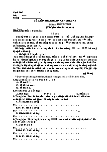 Đề thi khảo sát học sinh giỏi Tiếng việt Khối 3
