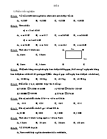 Đề thi kiểm tra cuối học kì II môn Toán Lớp 4