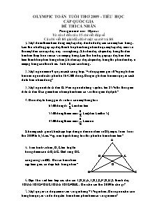 Đề thi Olympic toán tuổi thơ Khối Tiểu học năm 2009