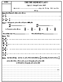 Đề thi thử định kì lần 3 môn Toán Lớp 4 - Năm học 2008-2009 - Trường Tiểu học Tân Hồng