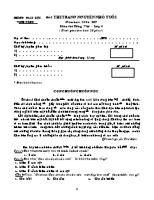Đề thi trạng nguyên nhỏ tuổi Các môn cấp Tiểu học - Năm học 2006-2007 - Phòng GD&ĐT Vĩnh Tường