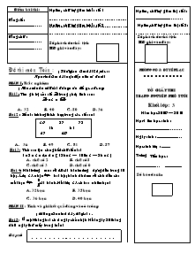 Đề thi trạng nguyên nhỏ tuổi Toán Lớp 3 - Năm học 2009-2010 - Phòng GD&ĐT Yên Lạc
