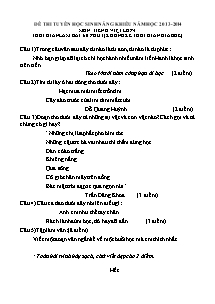 Đề thi tuyển sinh học sinh năng khiếu Tiếng việt Lớp 4 - Năm học 2013-2014