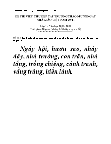 Đề thi Viết chữ đẹp cấp trường Khối Tiểu học - Năm học 2008-2009 - Trường Tiểu học Trần Quốc Toản