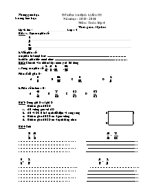 Đề và đáp án kiểm tra định kì lần 4 Toán Lớp 4 - Năm học 2013-2014
