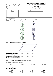 Đề và đáp án kiểm tra giữa học kì II Toán Lớp 4 - Năm học 2013-2014 - Trường Tiểu học Chiềng En