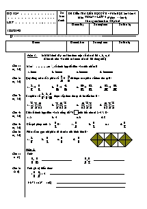 Đề và đáp án kiểm tra giữa học kỳ II Toán Lớp 4 - Năm học 2013-2014