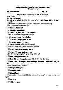 Đề và đáp án kiểm tra học kì I Tiếng việt Lớp 4 - Năm học 2009-2010