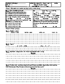 Đề và đáp án kiểm tra học kì I Toán Lớp 4 - Năm học 2013-2014