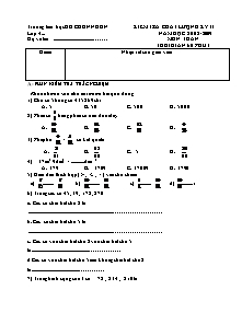 Đề và đáp án kiểm tra học kì II Toán Lớp 4 - Năm học 2008-2009 - Trường Tiểu học Hồ Chơn Nhơn